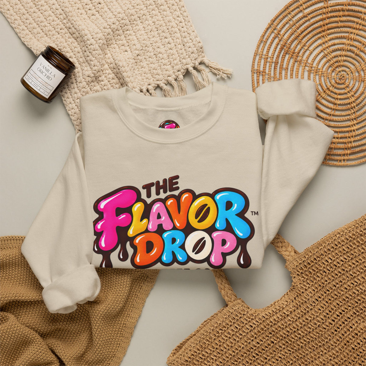 The Flavor Drop Logo Sweatshirt | Colorful Candy Typography
